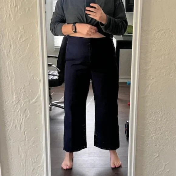 Navy cropped Ann Taylor pants - Picture 4 of 4